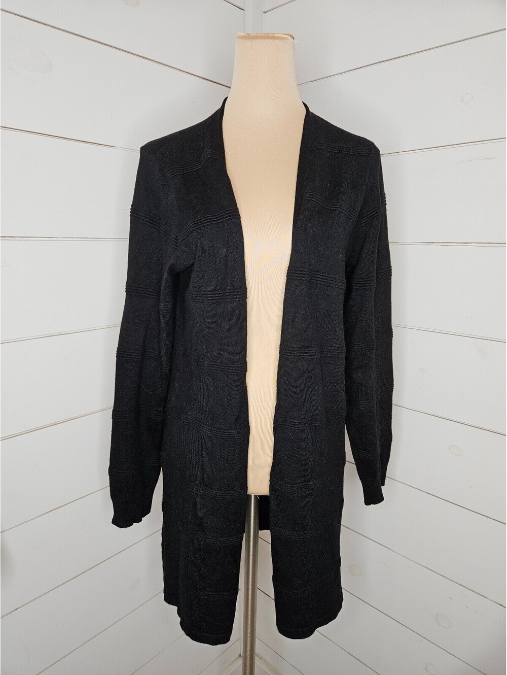 Sienna & Sage large black long duster cardigan sweater